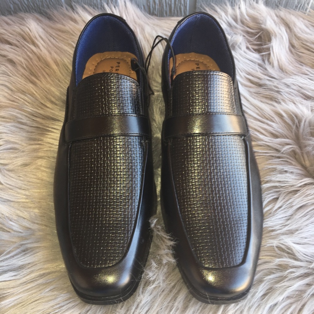 Perry Ellis Portfolio Black Texture Men’s Dress shoes NWOT